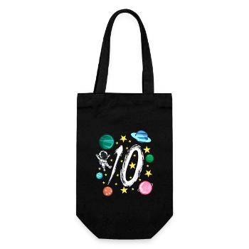 10. Geburtstag 10 Jahre Alt Astronaut Geschenk - Geschenkbeutel für Flaschen - Schwarz - Vorne