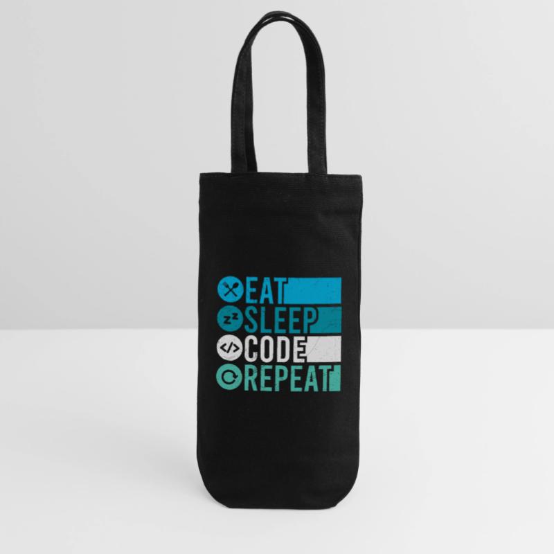 Eat Sleep Code Repeat Programmeur Sac à bouteille