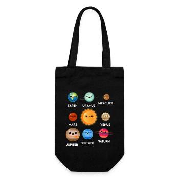 Planètes système solaire - Sac à bouteille - noir - Devant