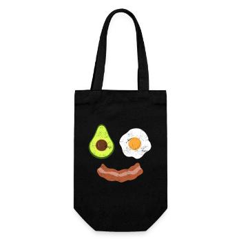 Brunch Breakfast Bacon Egg Avocado Fried Egg - Gift Bag for Bottles - black - Front