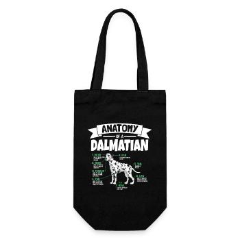 Anatomie von einem Dalmatiner - Geschenkbeutel für Flaschen - Schwarz - Vorne