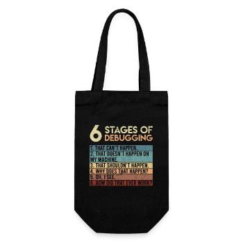 6 Stages of Debugging Software Tester Entwickler - Geschenkbeutel für Flaschen - Schwarz - Vorne