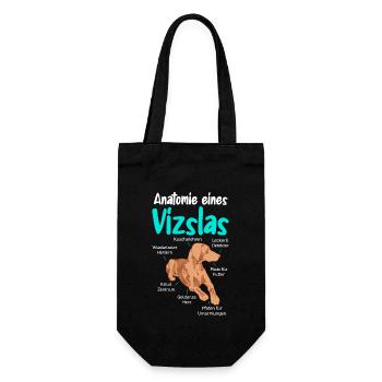 Anatomie eines Vizslas Hundehalter Hundeliebhaber - Geschenkbeutel für Flaschen - Schwarz - Vorne