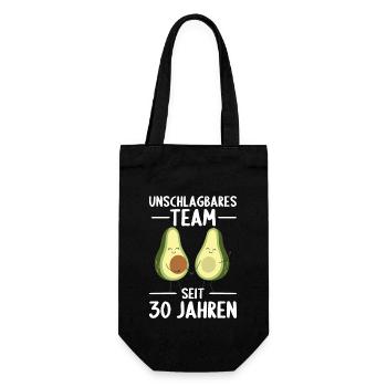 30 Jahre verheiratet Avocado 30. Hochzeitstag - Geschenkbeutel für Flaschen - Schwarz - Vorne