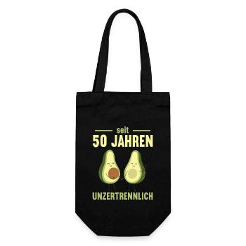 50 Jahre verheiratet Avocado 50. Hochzeitstag - Geschenkbeutel für Flaschen - Schwarz - Vorne