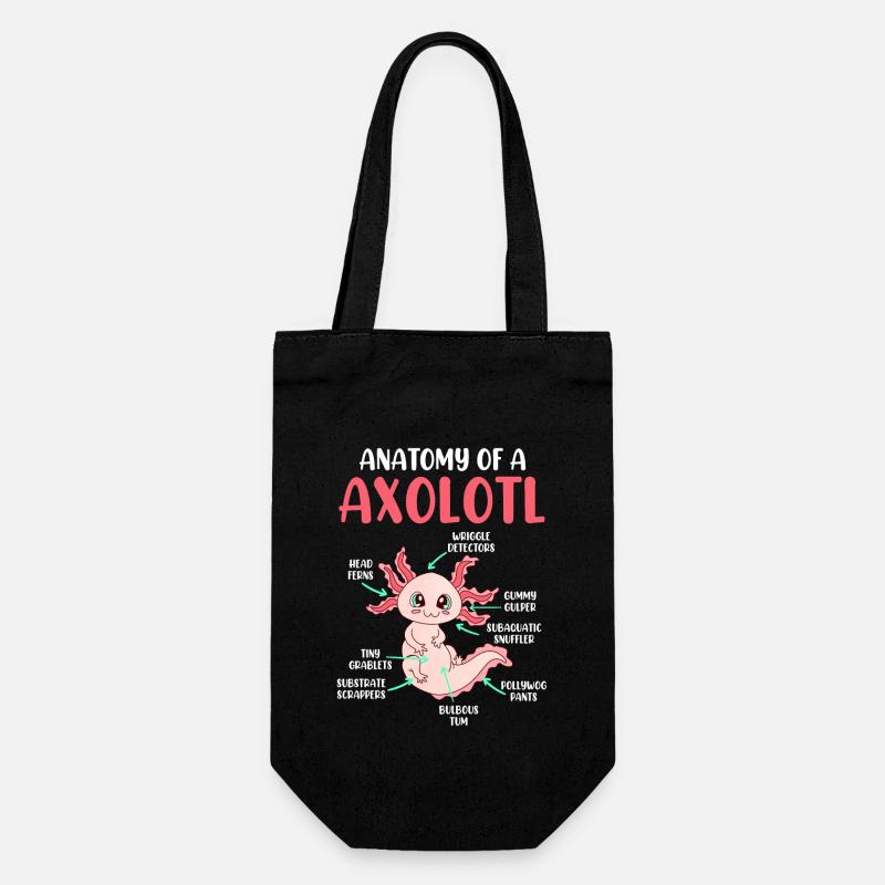 Axolotl Anatomie eines Axolotl - Geschenkbeutel für Flaschen - Schwarz