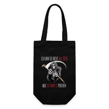 Sensenmann Tot Lustiger Spruch Ironie Sense Spaß - Geschenkbeutel für Flaschen - Schwarz - Vorne