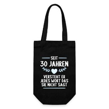 30 Jahre verheirtatet 30. Hochzeitstag - Geschenkbeutel für Flaschen - Schwarz - Vorne