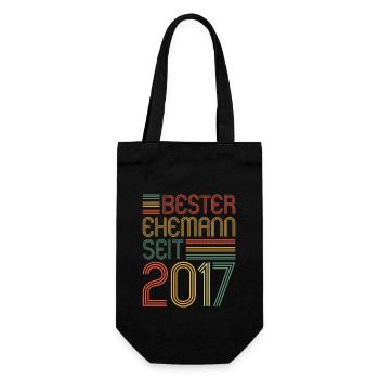 Bester Ehemann seit 2017 4. Hochzeitstag - Geschenkbeutel für Flaschen - Schwarz - Vorne
