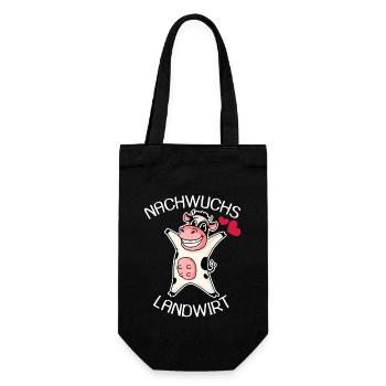 Nachwuchs Landwirt Kuh Geschenk - Geschenkbeutel für Flaschen - Schwarz - Vorne