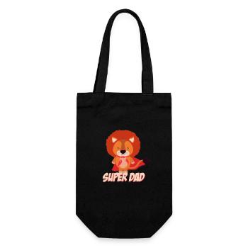 Super papa lion père - Sac à bouteille - noir - Devant