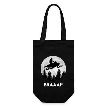 Snowmobile Full Moon Braaap Snowmobile - Gift Bag for Bottles - black - Front