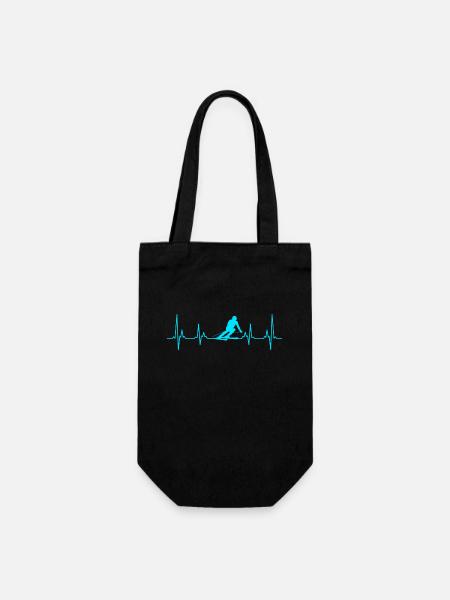 Ski Heartbeat Skiers - Gift Bag for Bottles - black