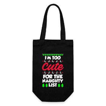 Cute for naughty list Nikolaus Christmas - Gift Bag for Bottles - black - Front