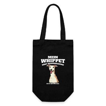 Mein Whippet Hört Hervorragend Ist Ihm Nur Egal - Geschenkbeutel für Flaschen - Schwarz - Vorne