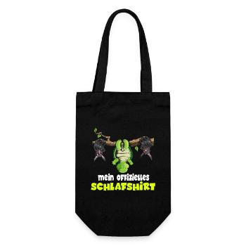 Pyjama Nachthemd Schildkröte Morgenmuffel Schlafen - Geschenkbeutel für Flaschen - Schwarz - Vorne