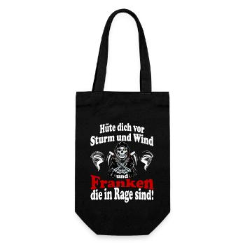 Hüte dich vor Sturm und wind und Franken - Geschenkbeutel für Flaschen - Schwarz - Vorne