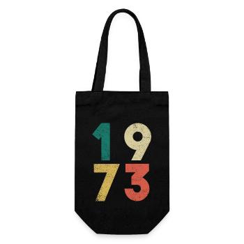 1973 Vintage Geburtstag Retro - Geschenkbeutel für Flaschen - Schwarz - Vorne
