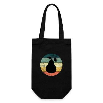Birne Obst Frucht Birnen Garten Retro Geschenk - Geschenkbeutel für Flaschen - Schwarz - Vorne