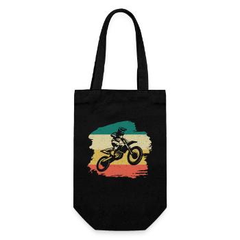 Motorcross Retro Gift - Gift Bag for Bottles - black - Front