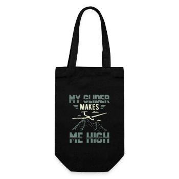 My glider gives me high pilot gift - Gift Bag for Bottles - black - Front