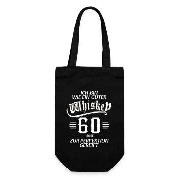 60. Geburtstag 60 Jahre Ich bin wie guter Whisky - Geschenkbeutel für Flaschen - Schwarz - Vorne