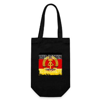 DDR Ostdeutschland Ossi Wir hatten ja nüscht - Geschenkbeutel für Flaschen - Schwarz - Vorne
