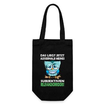 Nachtaktiv Eule Vogel Greifvogel mit Spruch - Geschenkbeutel für Flaschen - Schwarz - Vorne