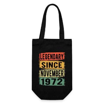 Birthday Retro November 1972 - Gift Bag for Bottles - black - Front