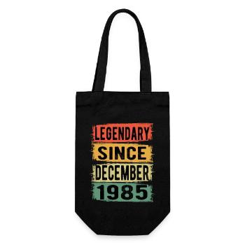 Birthday Retro December 1985 - Gift Bag for Bottles - black - Front