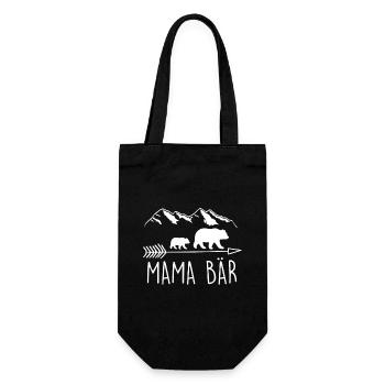 Mama Bär werdende Mutter Schwangerschaft - Geschenkbeutel für Flaschen - Schwarz - Vorne
