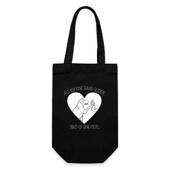 Als ich eine Hand suchte fand ich eine Pfote Hund - Geschenkbeutel für Flaschen - Schwarz - Vorne