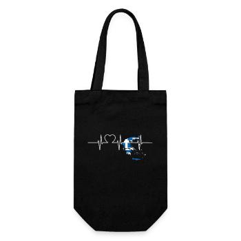 Grèce Herzschlag Flagge Vintage - Sac à bouteille - noir - Devant