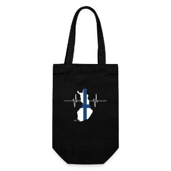Finlande Herzschlag Flagge Vintage Finlande - Sac à bouteille - noir - Devant