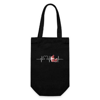 Denmark Heartbeat Flag Vintage Denmark - Gift Bag for Bottles - black - Front