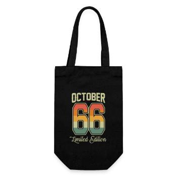 Vintage 55th Birthday October 1966 Sports Gift - Gift Bag for Bottles - black - Front