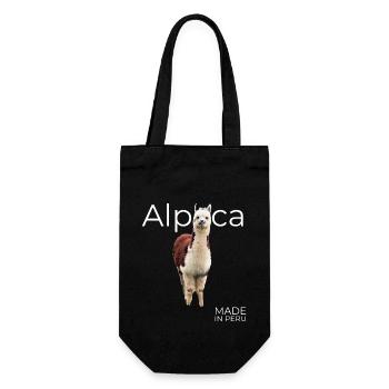 Alpaca Peru - Gift Bag for Bottles - black - Front