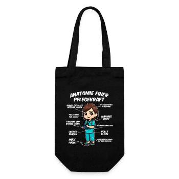 Anatomie einer Pflegekraft - Geschenkbeutel für Flaschen - Schwarz - Vorne