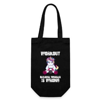 Training Workout Einhorn Laune lustiger Spruch - Geschenkbeutel für Flaschen - Schwarz - Vorne
