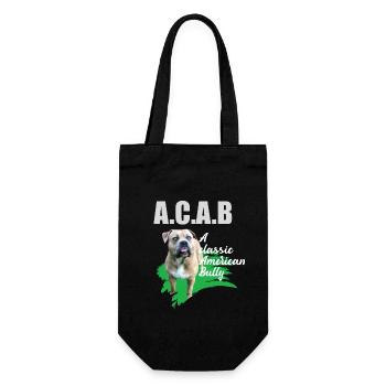 A classic American Bully ohne kupierte Ohren ACAB - Geschenkbeutel für Flaschen - Schwarz - Vorne