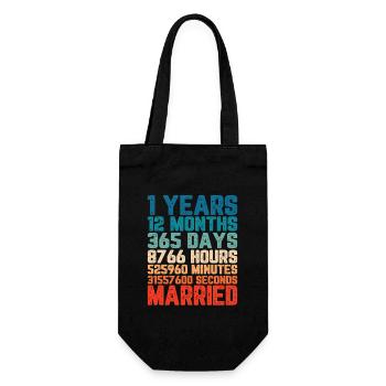 1 an marié Mariage Mariage Dire Cadeau - Sac à bouteille - noir - Devant