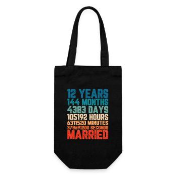 12 years married Wedding Marriage Saying Gift - Gift Bag for Bottles - black - Front