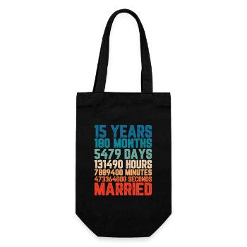 15 ans marié Mariage Mariage Dire Cadeau - Sac à bouteille - noir - Devant