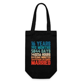 16 ans marié Mariage Mariage Dire Cadeau - Sac à bouteille - noir - Devant