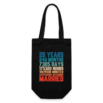 20 ans mariage mariage mariage dire cadeau - Sac à bouteille - noir - Devant