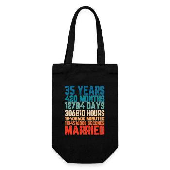 35 ans marié Mariage Mariage Dire Cadeau - Sac à bouteille - noir - Devant