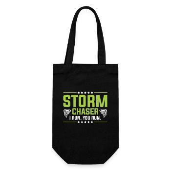 Storm Chaser Tornado Jäger Metereologe Unwetter - Geschenkbeutel für Flaschen - Schwarz - Vorne