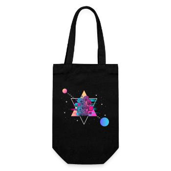 Mushroom Vaporwave - Geschenkbeutel für Flaschen - Schwarz - Vorne