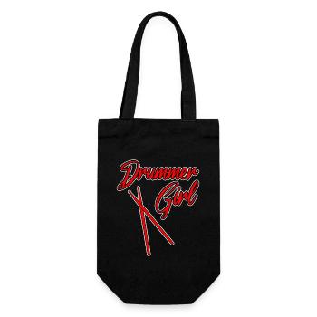 Drummer Girl - Geschenkbeutel für Flaschen - Schwarz - Vorne