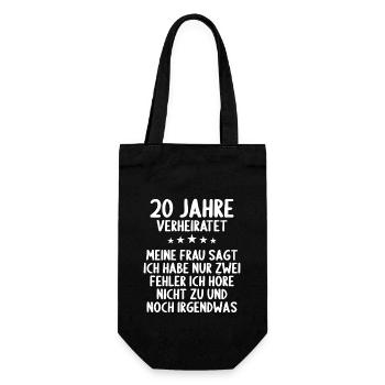 20 Jahre verheiratet lustig 20. Hochzeitstag - Geschenkbeutel für Flaschen - Schwarz - Vorne